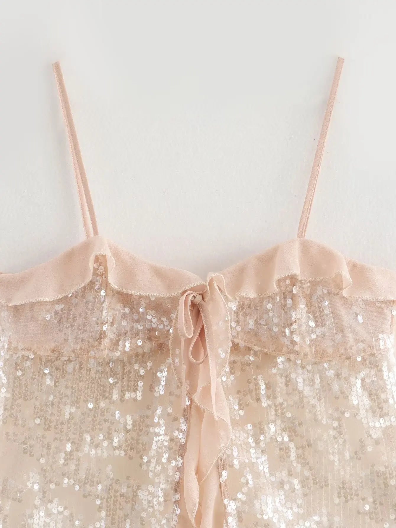 Chic Pleated Ruffle Backless Chiffon Top