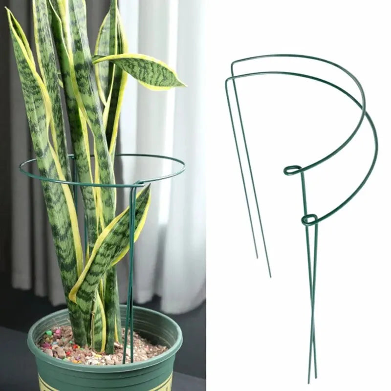 6pcs Tall Plant Support Stakes Metal Half Round Garden Plant