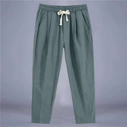 Cotton Linen Casual Drawstring Streetwear Pants