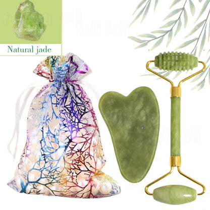 Rose Quartz Powder Crystal Jade Roller Massager