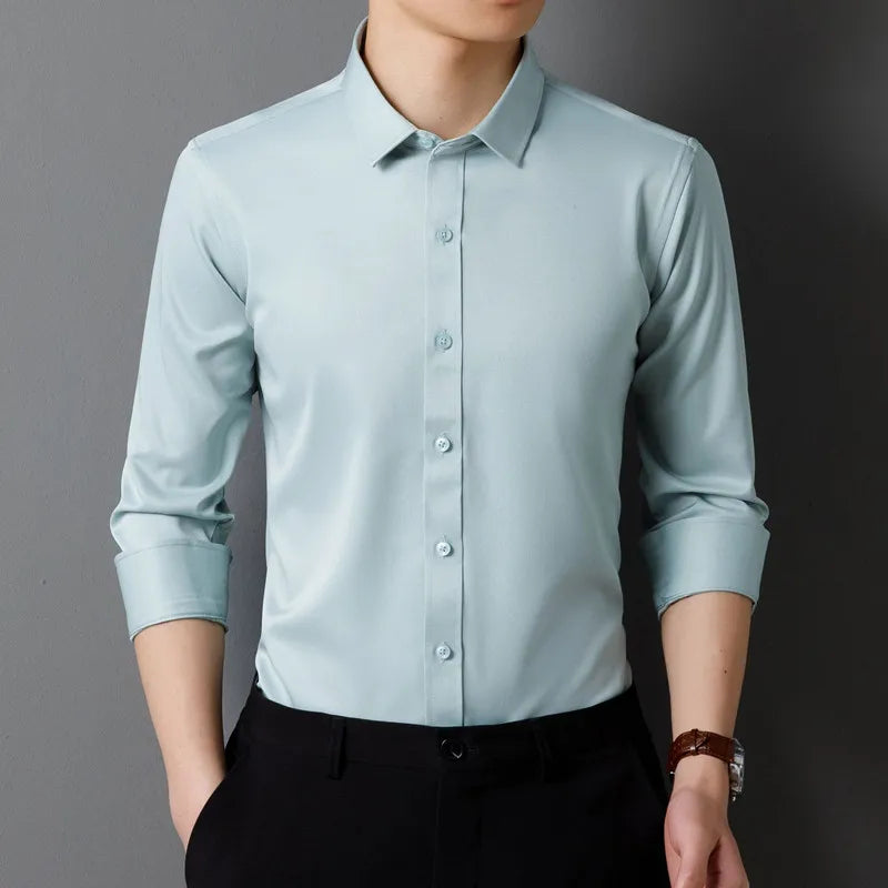 Classic Solid Color Long Sleeve Shirt