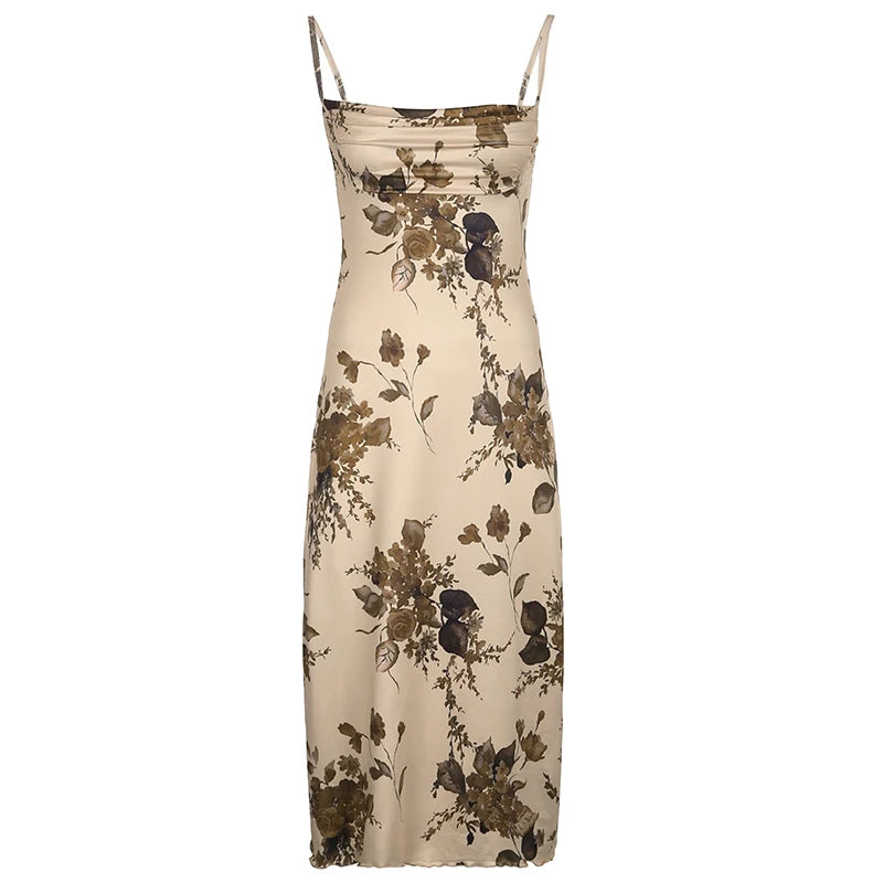 Floral Print Sleeveless Party Dress