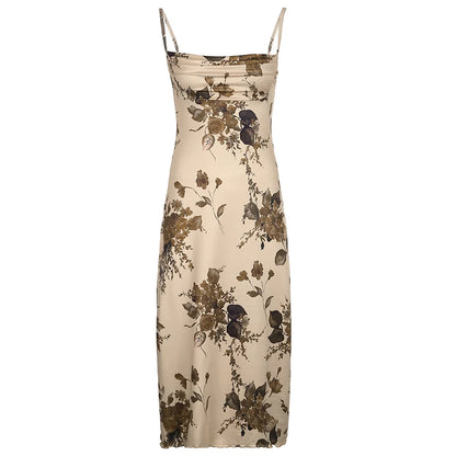 Floral Print Sleeveless Party Dress