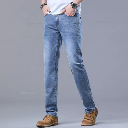 Spring Light Blue Slim Fit Denim Jeans