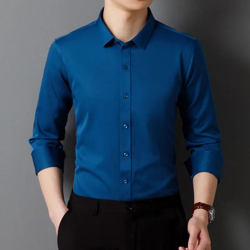 Classic Solid Color Long Sleeve Shirt