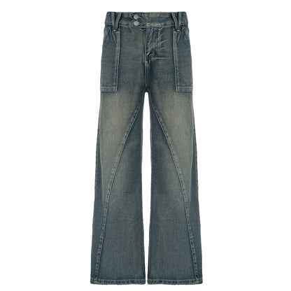 Vintage Washed Loose Fit Jeans – Women's Casual Streetwear Denim Pants