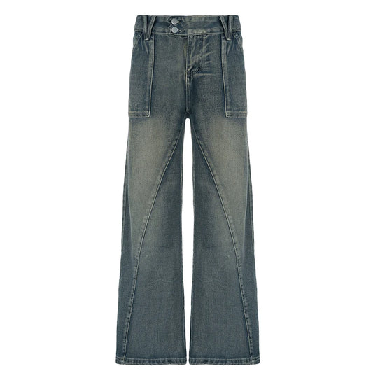 Vintage Washed Loose Fit Jeans – Women's Casual Streetwear Denim Pants