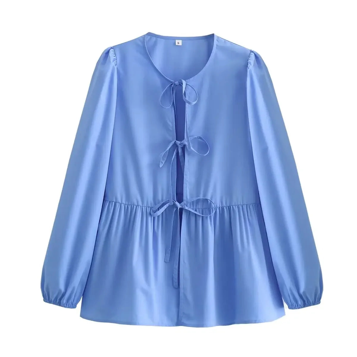 Vintage Women Puff Sleeve Loose Shirts