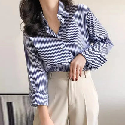 Woman Autumn Classic Striped Spring Blouses