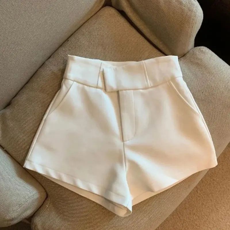 Black High Waisted A-Line Shorts for Women