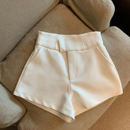 Black High Waisted A-Line Shorts for Women