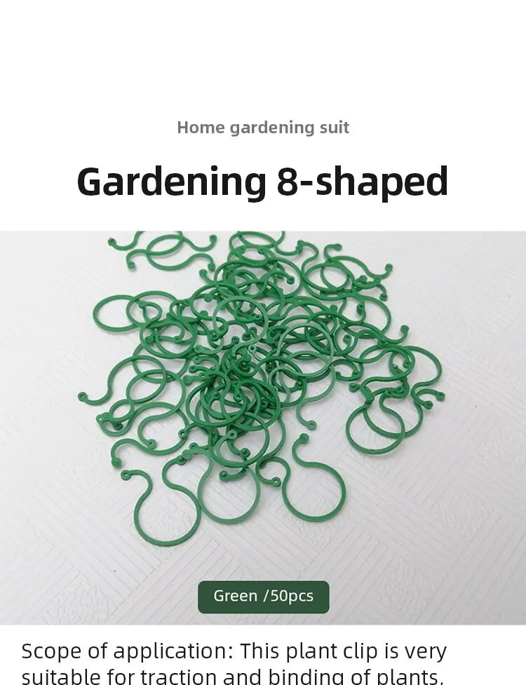 50Pcs 8 Word Buckle Vine Tying Clips Ring