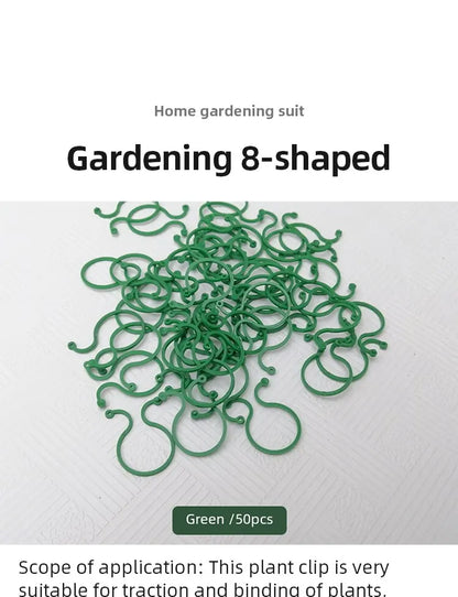 50Pcs 8 Word Buckle Vine Tying Clips Ring