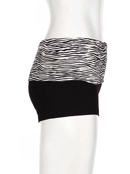 Zebra Print Slim Low-Waisted Beach Shorts
