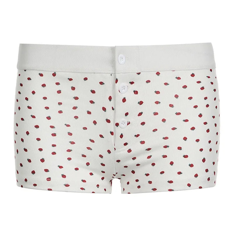 Casual Cotton Front Button Low Waist Shorts