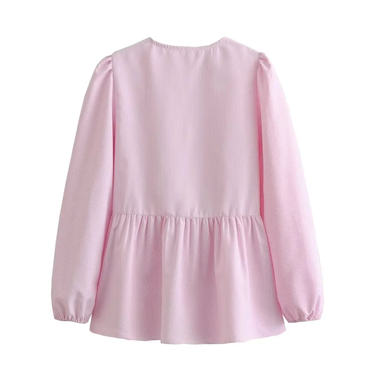 Vintage Women Puff Sleeve Loose Shirts