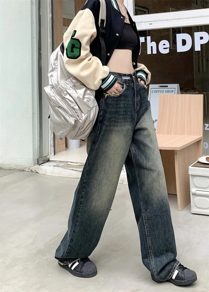 Women's Loose Wide Leg Jeans – Retro Street Fashion Essential
