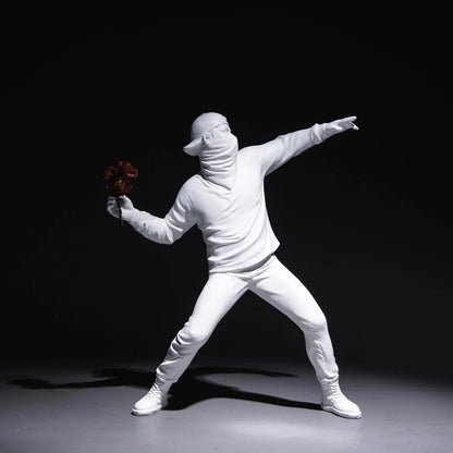 Modern Art Resin Banksy Sculptures Flower