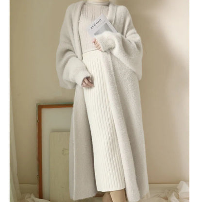Knitted fluffy long sleeve Cashmere sweater