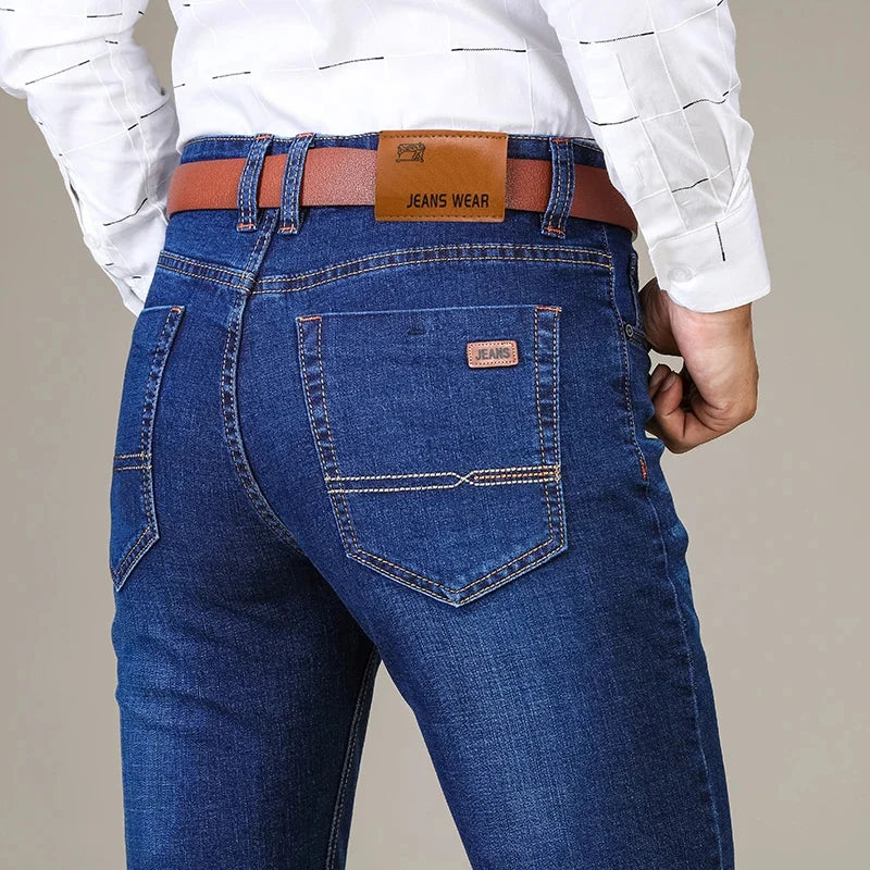 Autumn Classic Fitted Stretch Denim Jeans