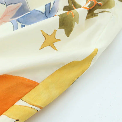 Fashion Printing Loose Side Zip Sleeveless Backless Sling Mini Dress