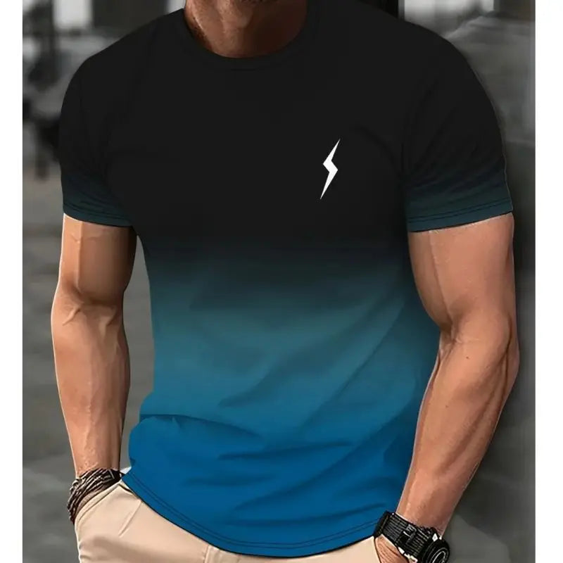 Gradient Color Digital Print T-shirt