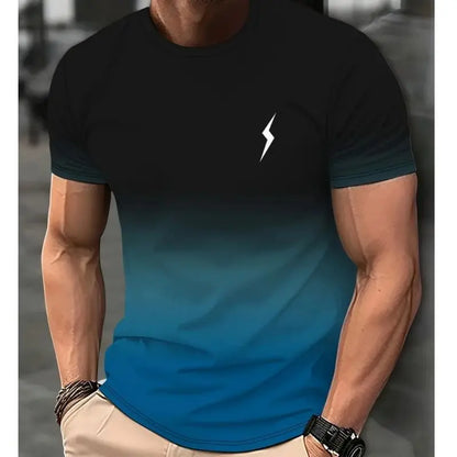 Gradient Color Digital Print T-shirt