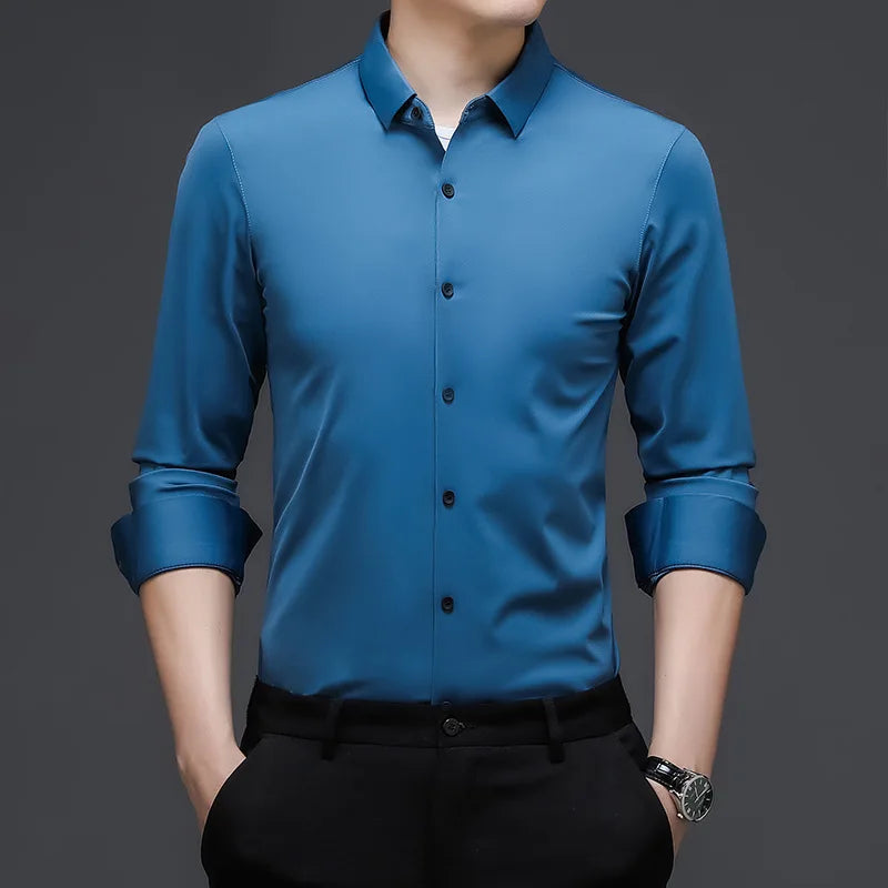 Men's  Solid Color Long Sleeved Shirt