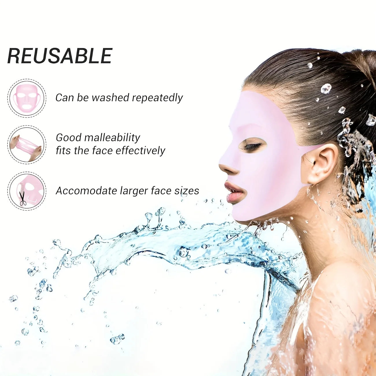 1pcs Silicone Facial Mask Moisturizing Mask Cover