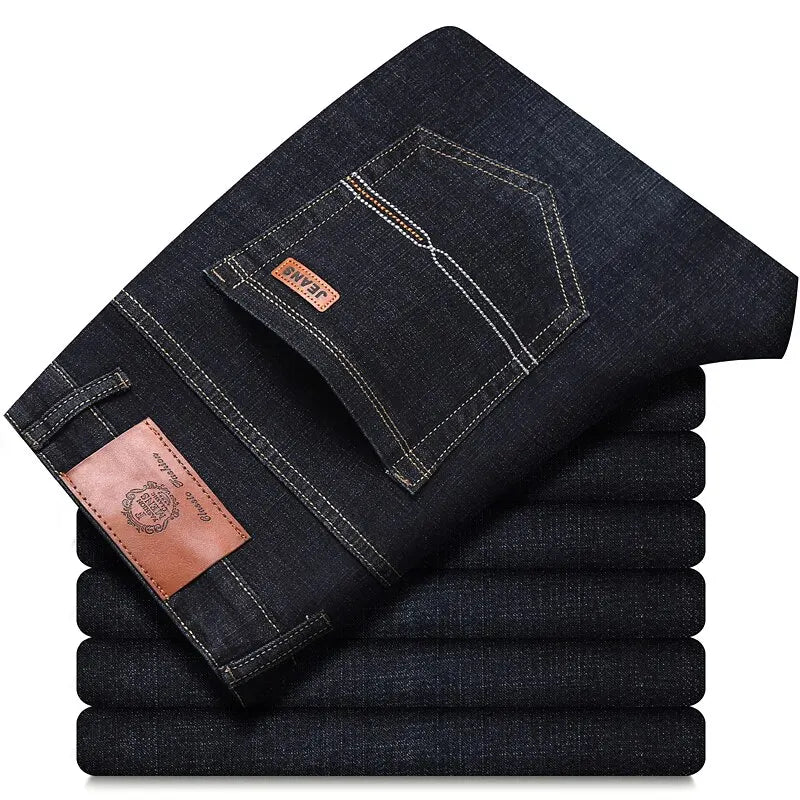 Classic Black Biker Denim Jeans