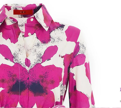 Women's Long sleeved Flower Print Party Dress