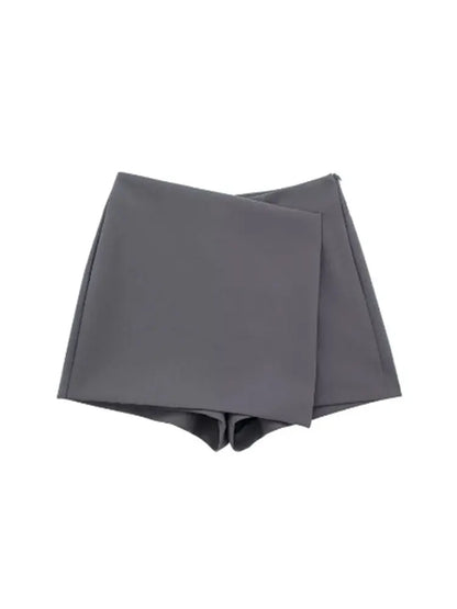 Asymmetric High Waist Vintage Skirt Shorts