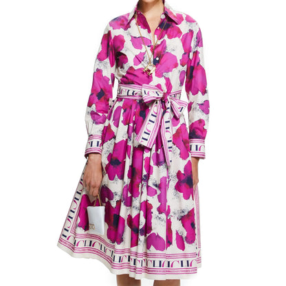 Women's Long sleeved Flower Print Party Dress