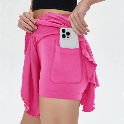 High Waisted Tennis Mini Skirt with Pockets