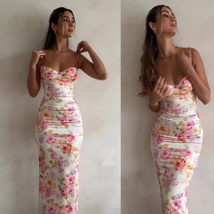 Floral Spaghetti Strap Slim Mini Dress