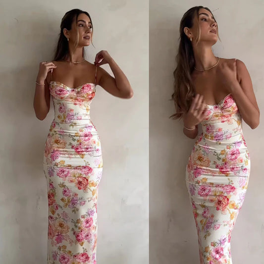 Floral Spaghetti Strap Slim Mini Dress