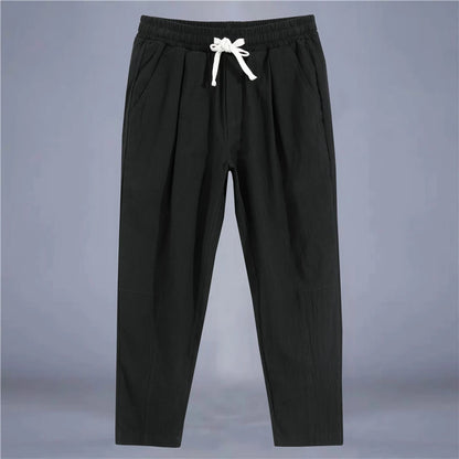 Cotton Linen Casual Drawstring Streetwear Pants