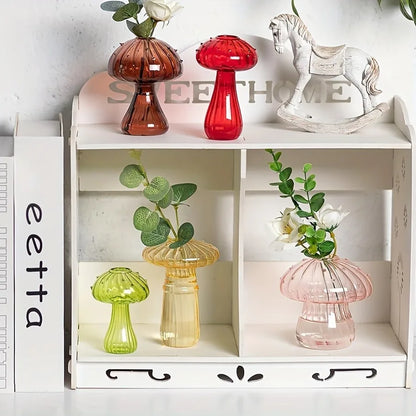 Transparent Glass Mushroom Vase - Hydroponic Planter