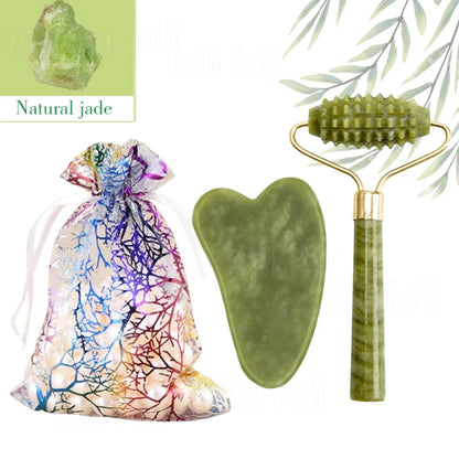 Rose Quartz Powder Crystal Jade Roller Massager