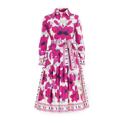 Women's Long sleeved Flower Print Party Dress