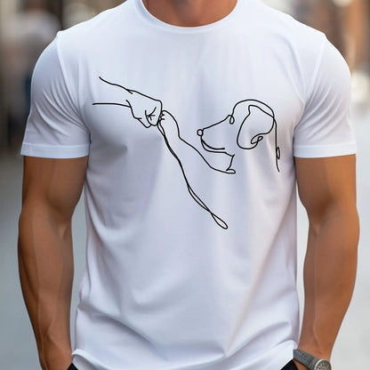 Cotton Funny Dog Print Short Sleeve T-shirt