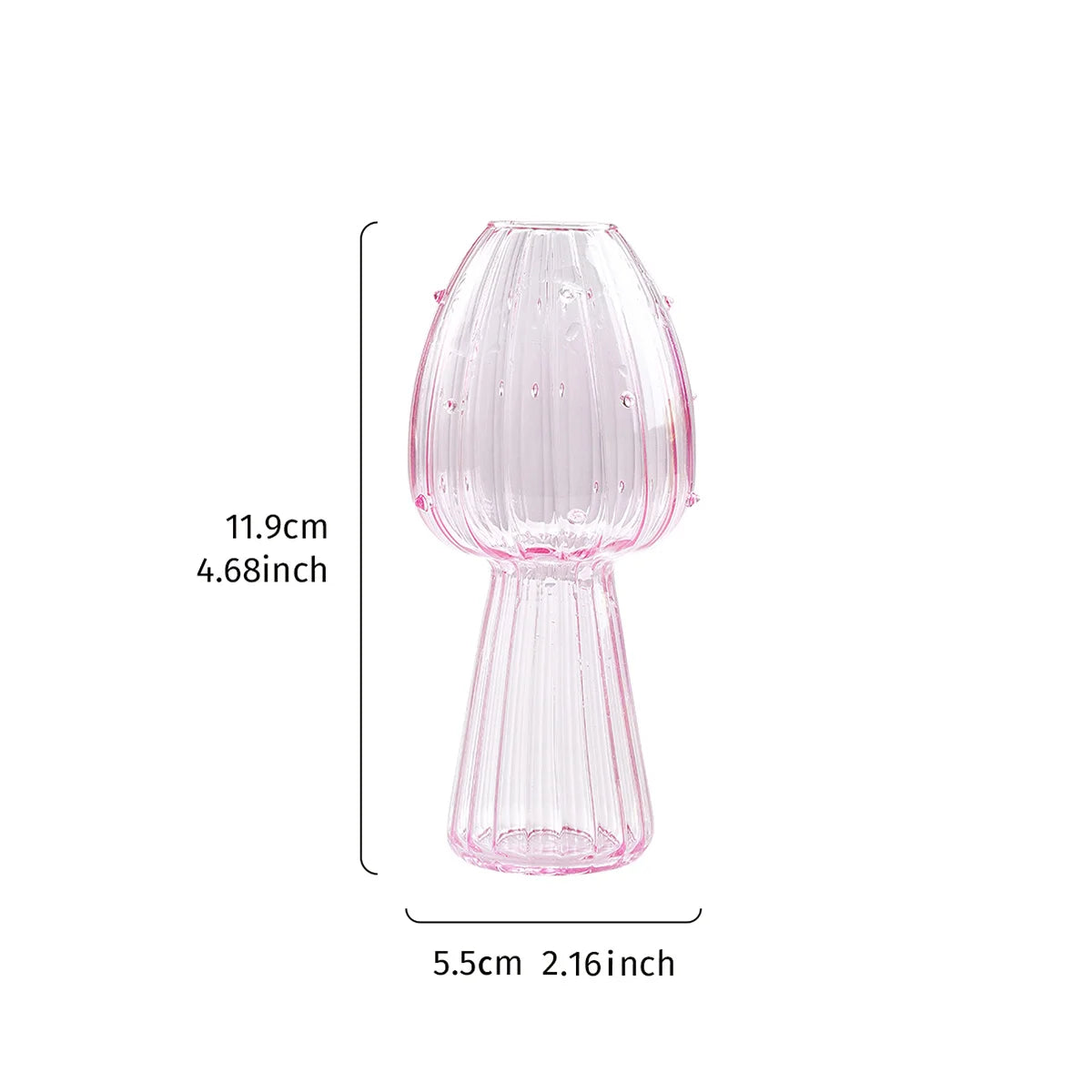 Transparent Glass Mushroom Vase - Hydroponic Planter