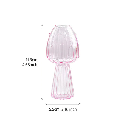 Transparent Glass Mushroom Vase - Hydroponic Planter