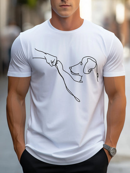 Cotton Funny Dog Print Short Sleeve T-shirt