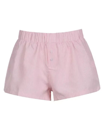 Casual Loose Stripe Button Summer Shorts