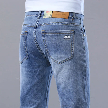 Spring Light Blue Slim Fit Denim Jeans