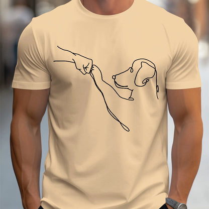 Cotton Funny Dog Print Short Sleeve T-shirt