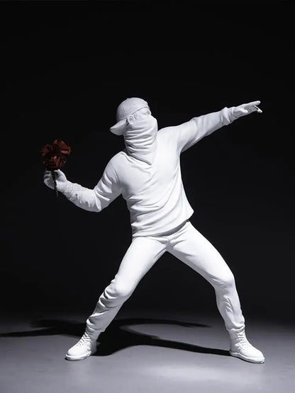 Modern Art Resin Banksy Sculptures Flower