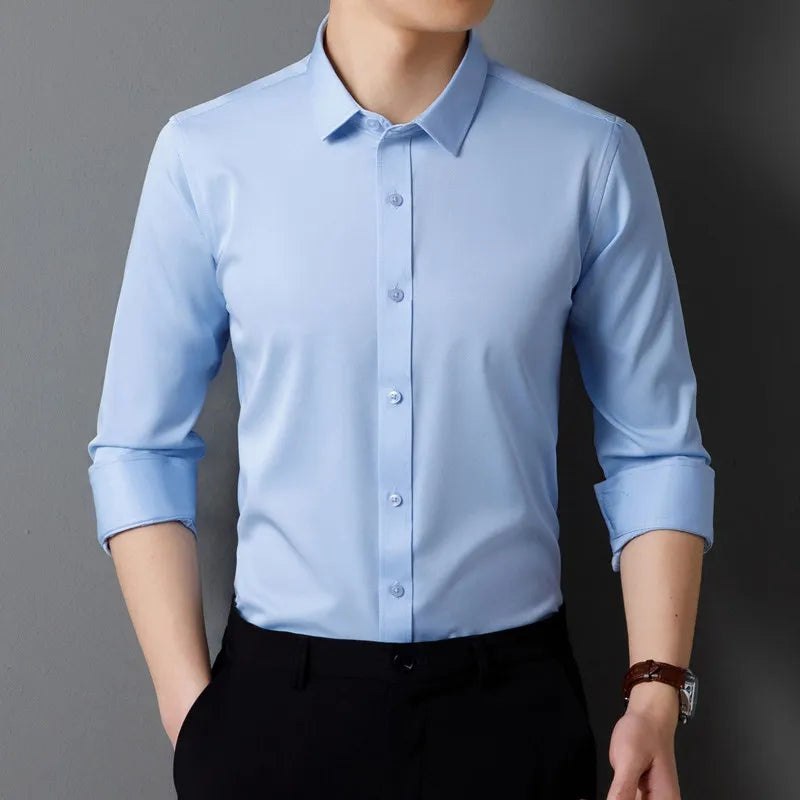 Classic Solid Color Long Sleeve Shirt