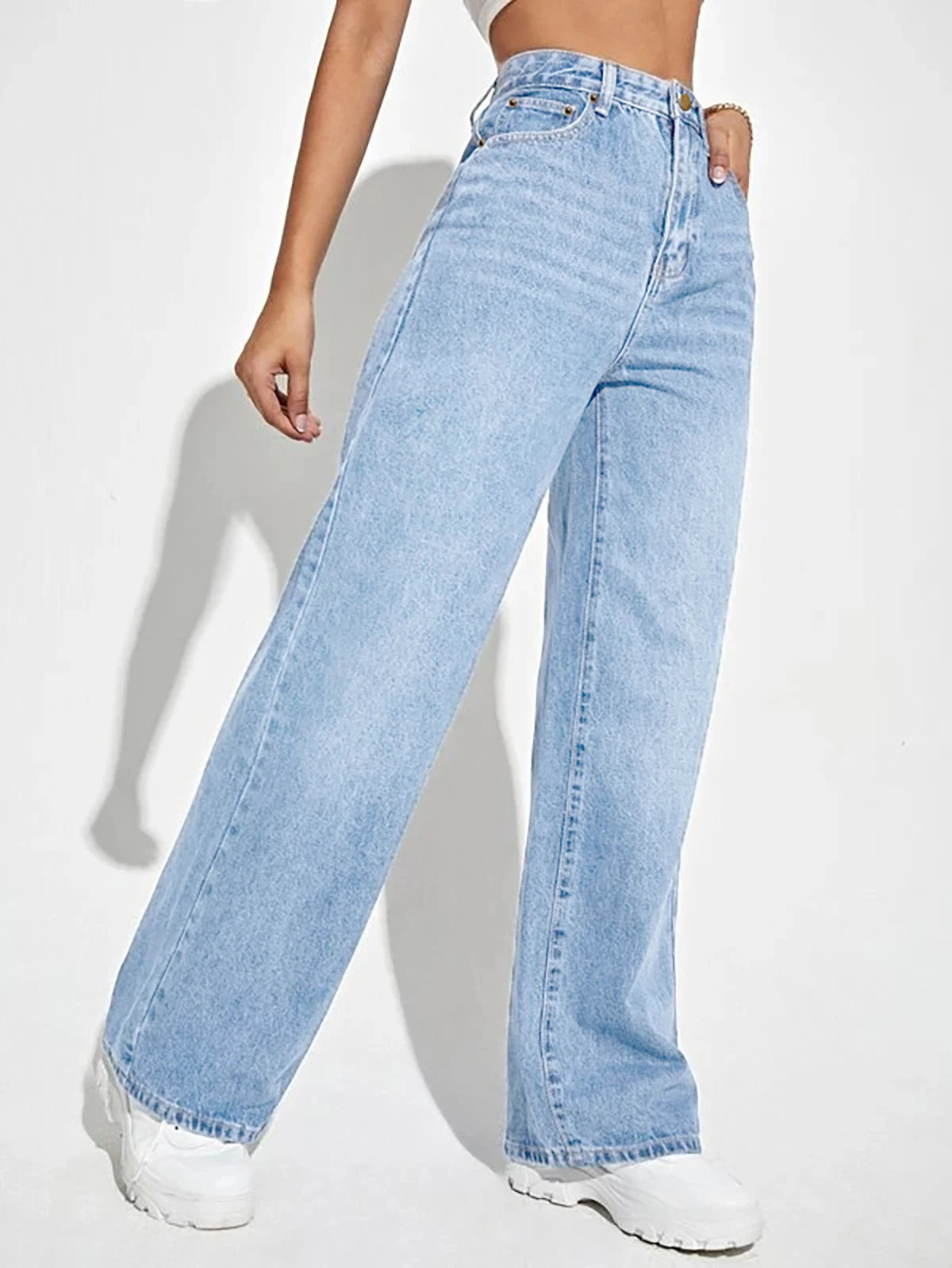 European & American Loose Wide Leg Jeans